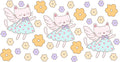 Cute Cat Flower Pattern UV DTF Cup Wrap for 16oz Libbey Glass KA-12807