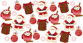 Christmas Santa Pattern UV DTF Cup Wrap for 16oz Libbey Glass KA-12810