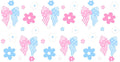 Blue Pink Bow Pattern UV DTF Cup Wrap for 16oz Libbey Glass KA-12819