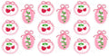 Cherry Frame Pattern UV DTF Cup Wrap for 16oz Libbey Glass KA-12821