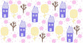 Cottage House Pattern UV DTF Cup Wrap for 16oz Libbey Glass KA-12822