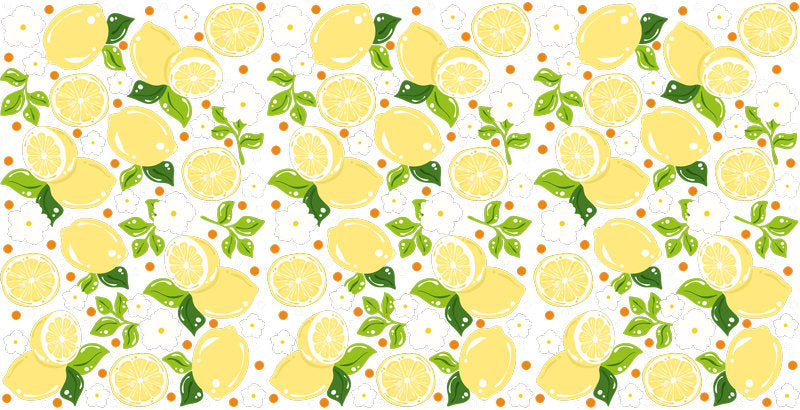 Lemon Fruit Pattern UV DTF Cup Wrap for 16oz Libbey Glass KA-12826