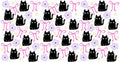 Black Cat Bow Pattern UV DTF Cup Wrap for 16oz Libbey Glass KA-12831