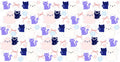 Blue Cat Pattern UV DTF Cup Wrap for 16oz Libbey Glass KA-12832