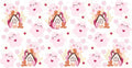 Pink Cottage Pattern UV DTF Cup Wrap for 16oz Libbey Glass KA-12833