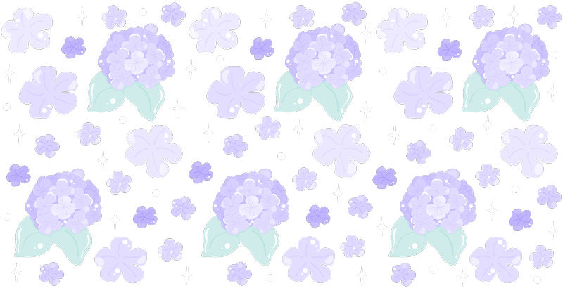 Hydrangea Flower Pattern UV DTF Cup Wrap for 16oz Libbey Glass KA-12838