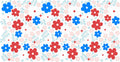 Red Blue Flower Pattern UV DTF Cup Wrap for 16oz Libbey Glass KA-12839