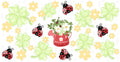 Ladybug Floral Pattern UV DTF Cup Wrap for 16oz Libbey Glass KA-12840