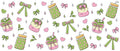 Cute Bow Pattern UV DTF Cup Wrap for 16oz Libbey Glass KA-12841