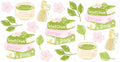 Matcha Cute Pattern UV DTF Cup Wrap for 16oz Libbey Glass KA-12847