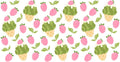 Strawberry Dessert Pattern UV DTF Cup Wrap for 16oz Libbey Glass KA-12848