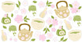 Matcha Tea Pattern UV DTF Cup Wrap for 16oz Libbey Glass KA-12849