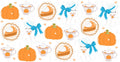 Halloween Pumpkin Dessert Pattern UV DTF Cup Wrap for 16oz Libbey Glass KA-12855