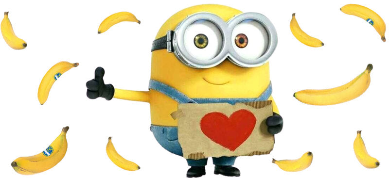 Banana Cartoon Friends UV DTF Cup Wrap for 16oz Libbey Glass KA-12900