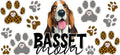 Basset Hound Mom UV DTF Transfer for 16oz Glass Can KA-12927