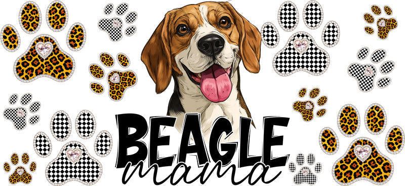 Beagle Mama Glass Can Wrap for 16oz Libbey Glass KA-12928