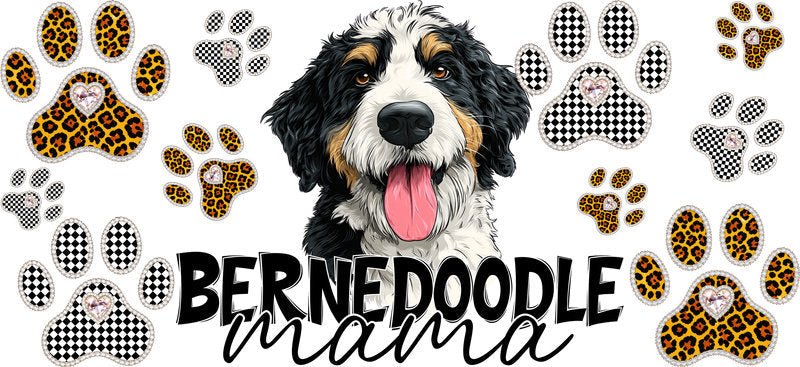 Bernedoodle Mama Cup Decal for 16oz Beer Can Glass KA-12929