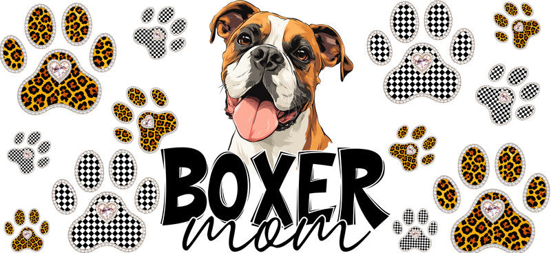 Boxer Mom Cup Decal for 16oz Beer Can Glass KA-12934