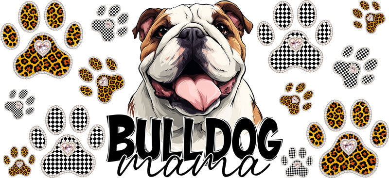 Bulldog Mama UV DTF Cup Wrap for 16oz Libbey Glass KA-12936