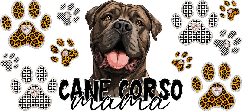 Cane Corso Mama UV DTF Transfer for 16oz Glass Can KA-12937
