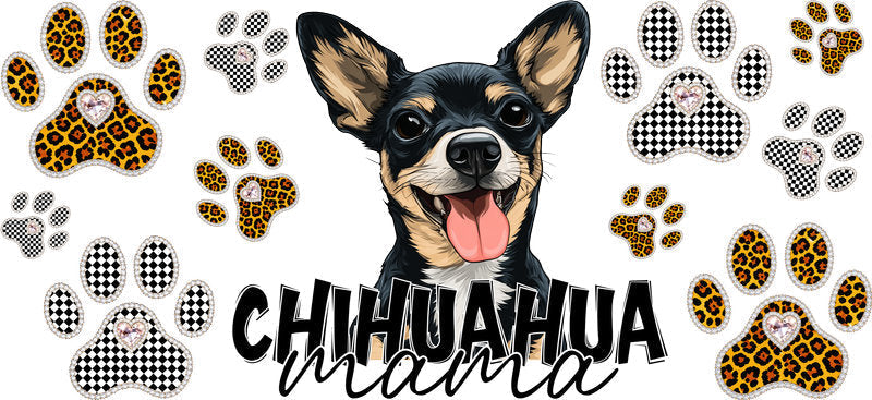 Chihuahua Mama Cup Decal for 16oz Beer Can Glass KA-12939