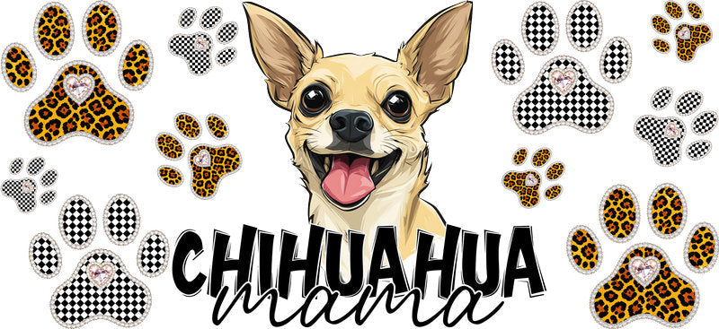 Chihuahua Mama Tumbler Wrap for 16oz Glass KA-12940