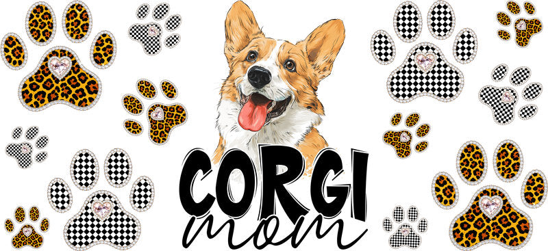 Corgi Mom UV DTF Cup Wrap for 16oz Libbey Glass KA-12941