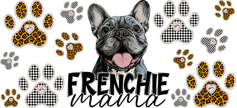 Frenchie Mama UV DTF Transfer for 16oz Glass Can KA-12947