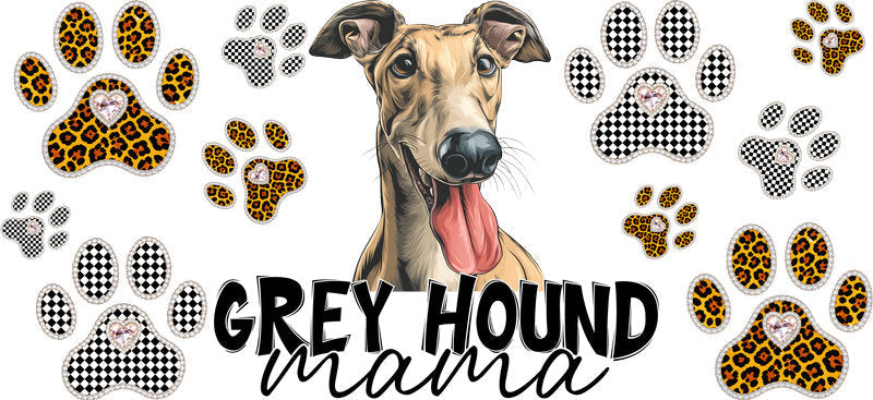 Greyhound Mama Tumbler Wrap for 16oz Glass KA-12950