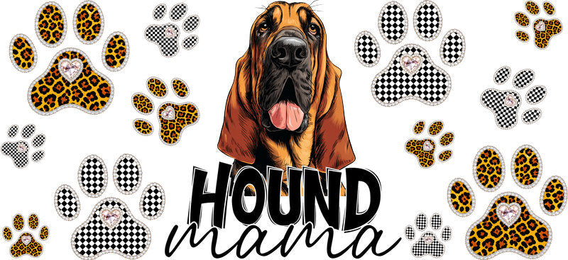 Bloodhound Mama UV DTF Cup Wrap for 16oz Libbey Glass KA-12951