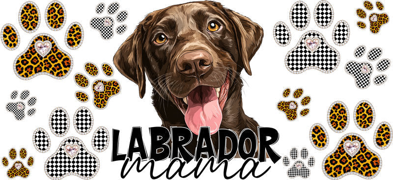 Chocolate Labrador Mama Cup Decal for 16oz Beer Can Glass KA-12954
