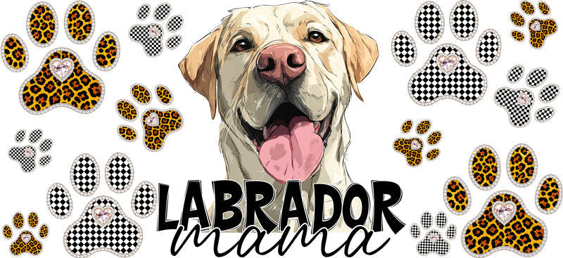 Yellow Labrador Mama Tumbler Wrap for 16oz Glass KA-12955
