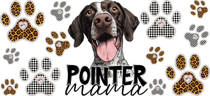 German Shorthaired Pointer Mama UV DTF Transfer for 16oz Glass Can KA-12957