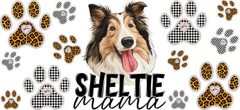 Sheltie Mama Glass Can Wrap for 16oz Libbey Glass KA-12963