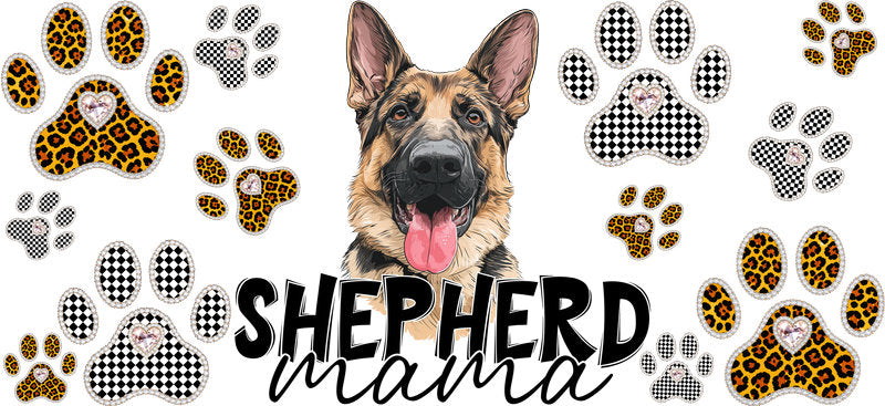German Shepherd Mama Tumbler Wrap for 16oz Glass KA-12965