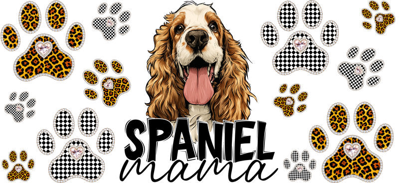 Cocker Spaniel Mama UV DTF Transfer for 16oz Glass Can KA-12967