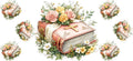 Floral Cross Bible UV DTF Transfer for 16oz Glass Can KA-12971