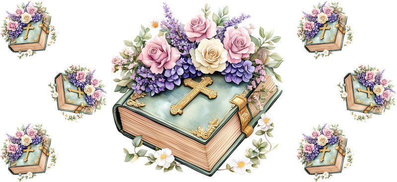 Floral Christian Bible Tumbler Wrap for 16oz Glass KA-12979