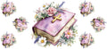 Pink Bible Cross UV DTF Cup Wrap for 16oz Libbey Glass KA-12980