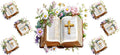 Open Bible Floral Tumbler Wrap for 16oz Glass KA-12984