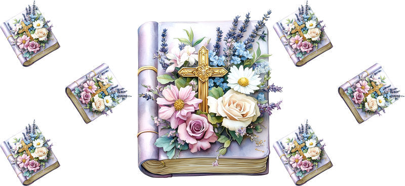 Lavender Bible Cross Tumbler Wrap for 16oz Glass KA-12989