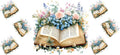 Hydrangea Open Bible UV DTF Cup Wrap for 16oz Libbey Glass KA-12990
