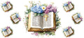 Hydrangea Scripture Bible UV DTF Cup Wrap for 16oz Libbey Glass KA-12995