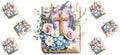 Floral Cross Bible Tumbler Wrap for 16oz Glass KA-12999