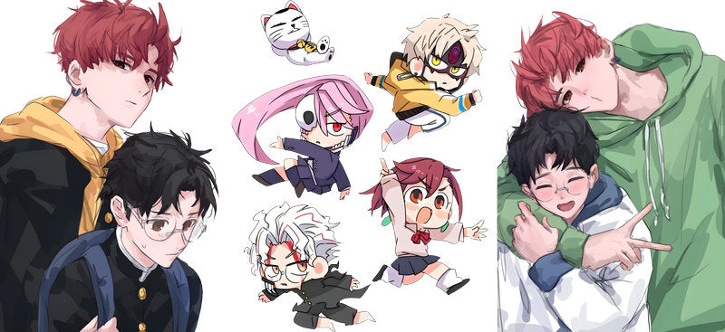 Supernatural Anime Characters UV DTF Transfer for 16oz Glass Can KA-13006